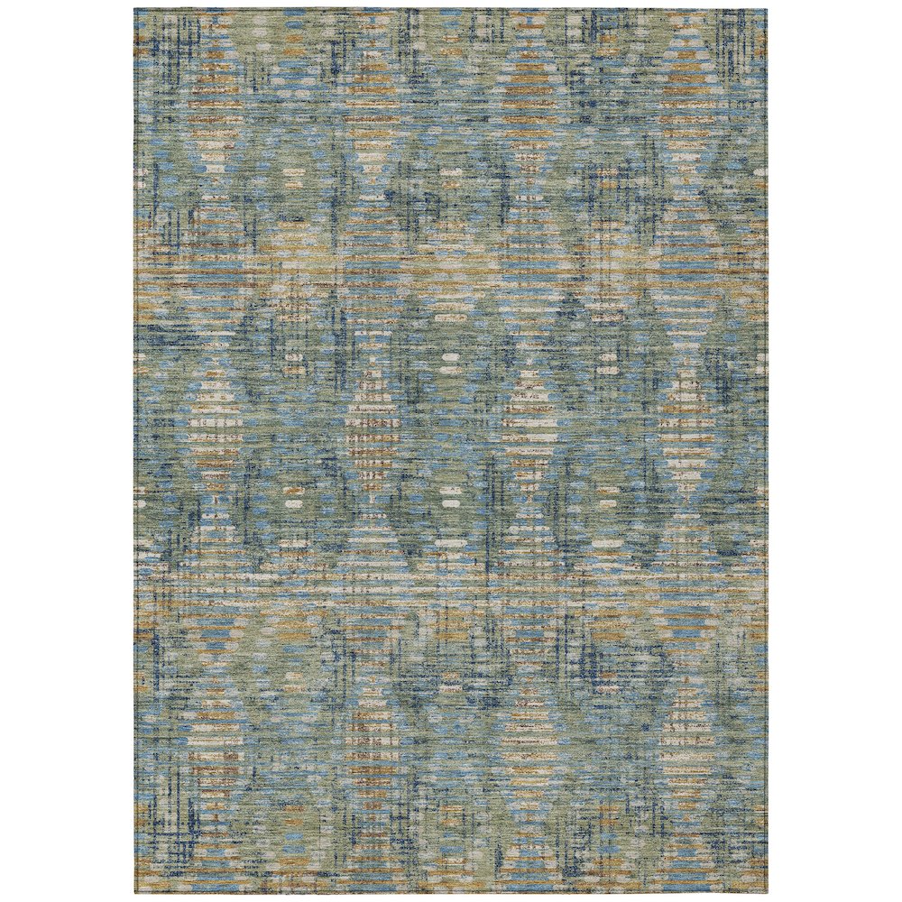 Machine Washable Indoor/Outdoor Chantille ACN2640 Green 3' x 5' Rug. Picture 1