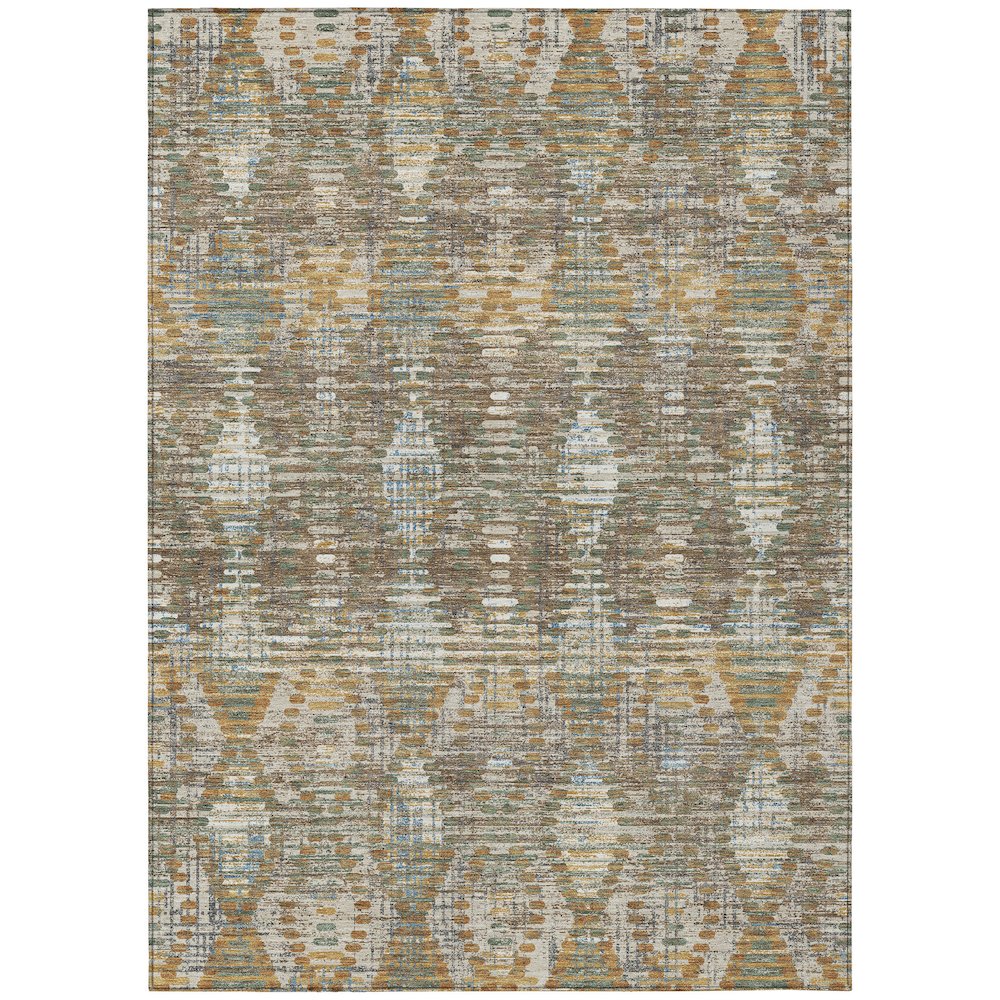 Machine Washable Indoor/Outdoor Chantille ACN2640 Brown 3' x 5' Rug. Picture 1