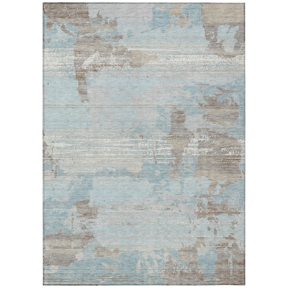 Machine Washable Indoor/Outdoor Chantille ACN2646 Blue 3' x 5' Rug. Picture 1