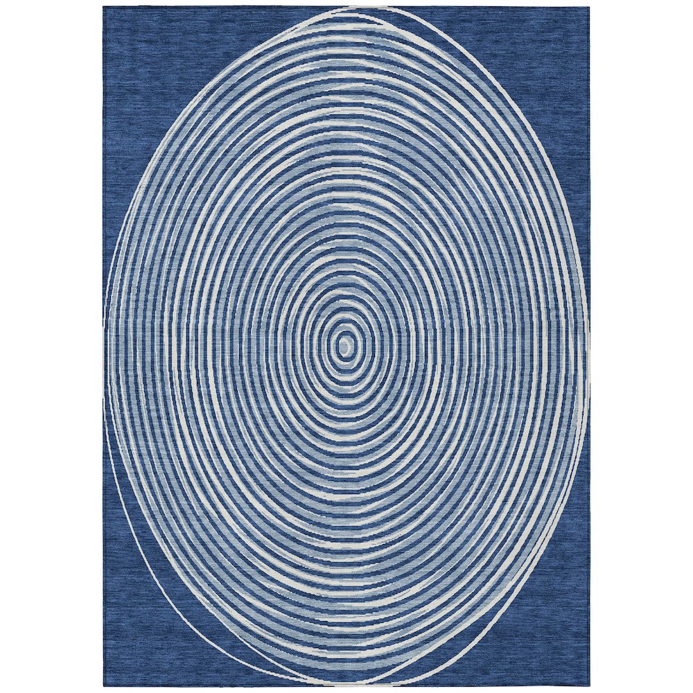 Machine Washable Indoor/Outdoor Chantille ACN2647 Blue 3' x 5' Rug. Picture 1