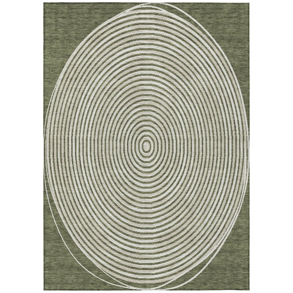 Machine Washable Indoor/Outdoor Chantille ACN2647 Green 3' x 5' Rug. Picture 1