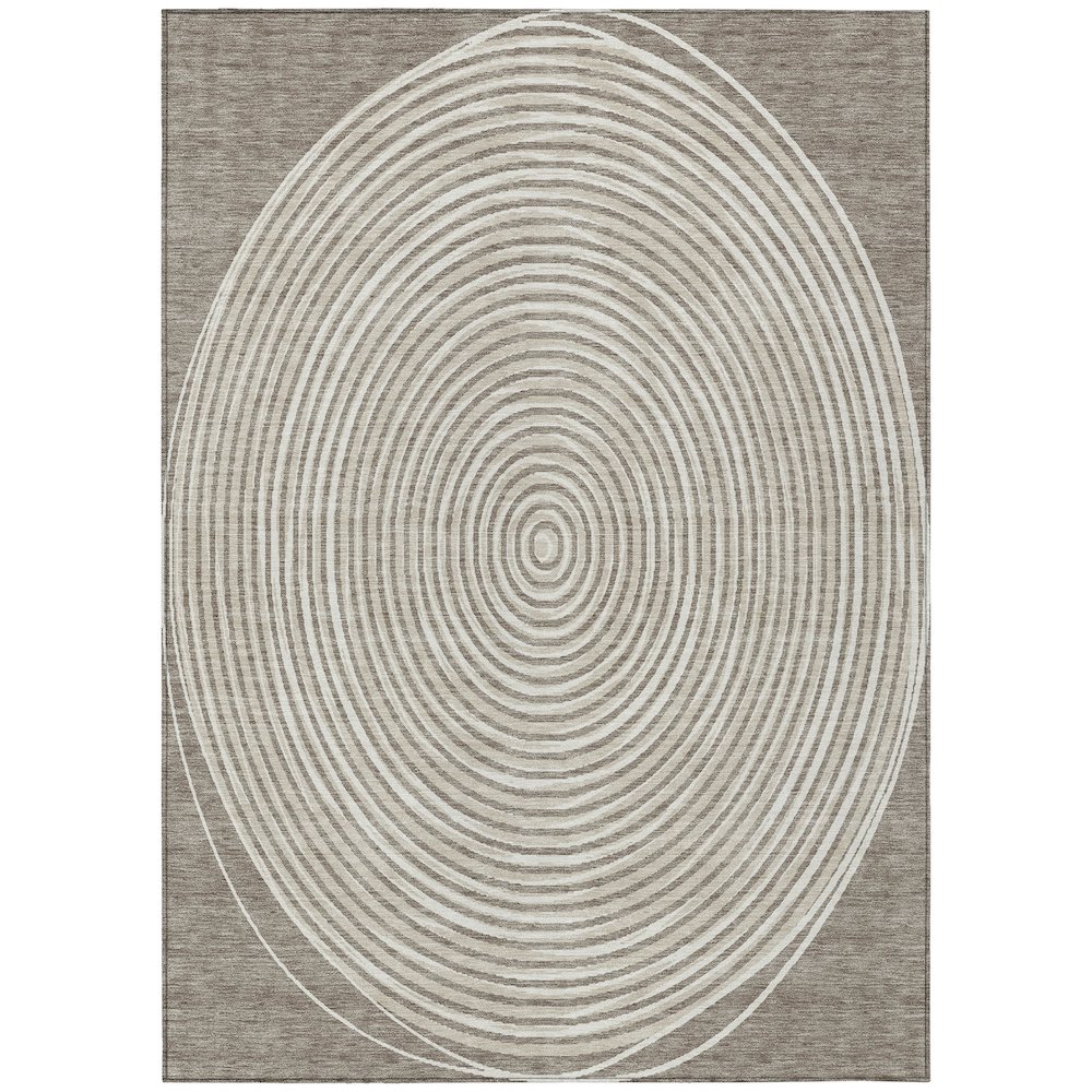 Machine Washable Indoor/Outdoor Chantille ACN2647 Brown 3' x 5' Rug. Picture 1