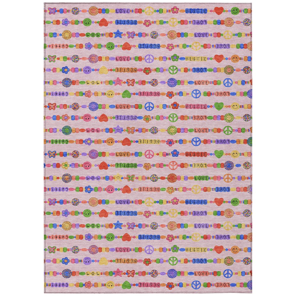 Machine Washable Indoor/Outdoor Chantille ACN2658 Pink 3' x 5' Rug. Picture 1