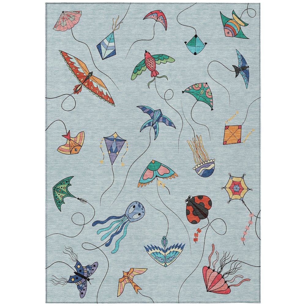 Machine Washable Indoor/Outdoor Chantille ACN2659 Blue 3' x 5' Rug. Picture 1