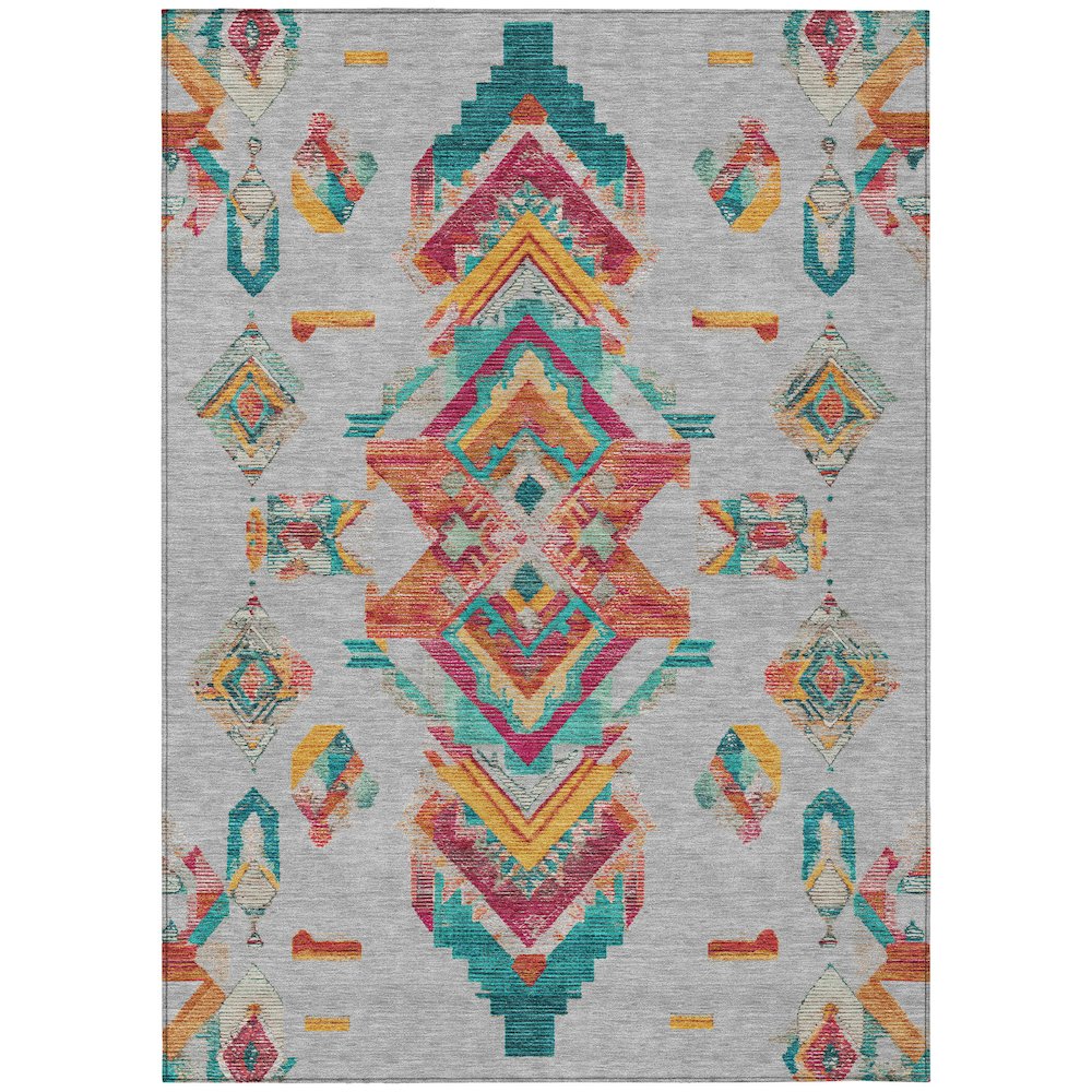 Machine Washable Indoor/Outdoor Chantille ACN2661 Gray 3' x 5' Rug. Picture 1