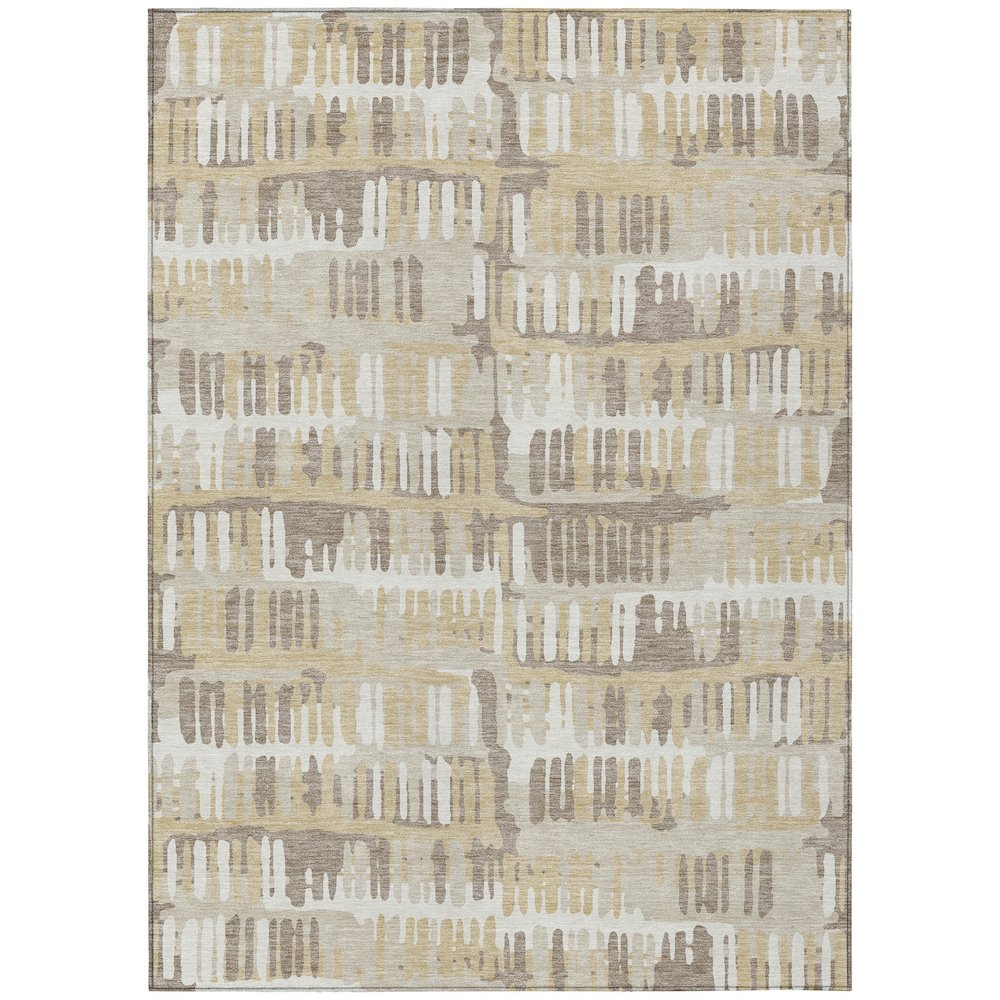 Machine Washable Indoor/Outdoor Chantille ACN2663 Brown 3' x 5' Rug. Picture 1