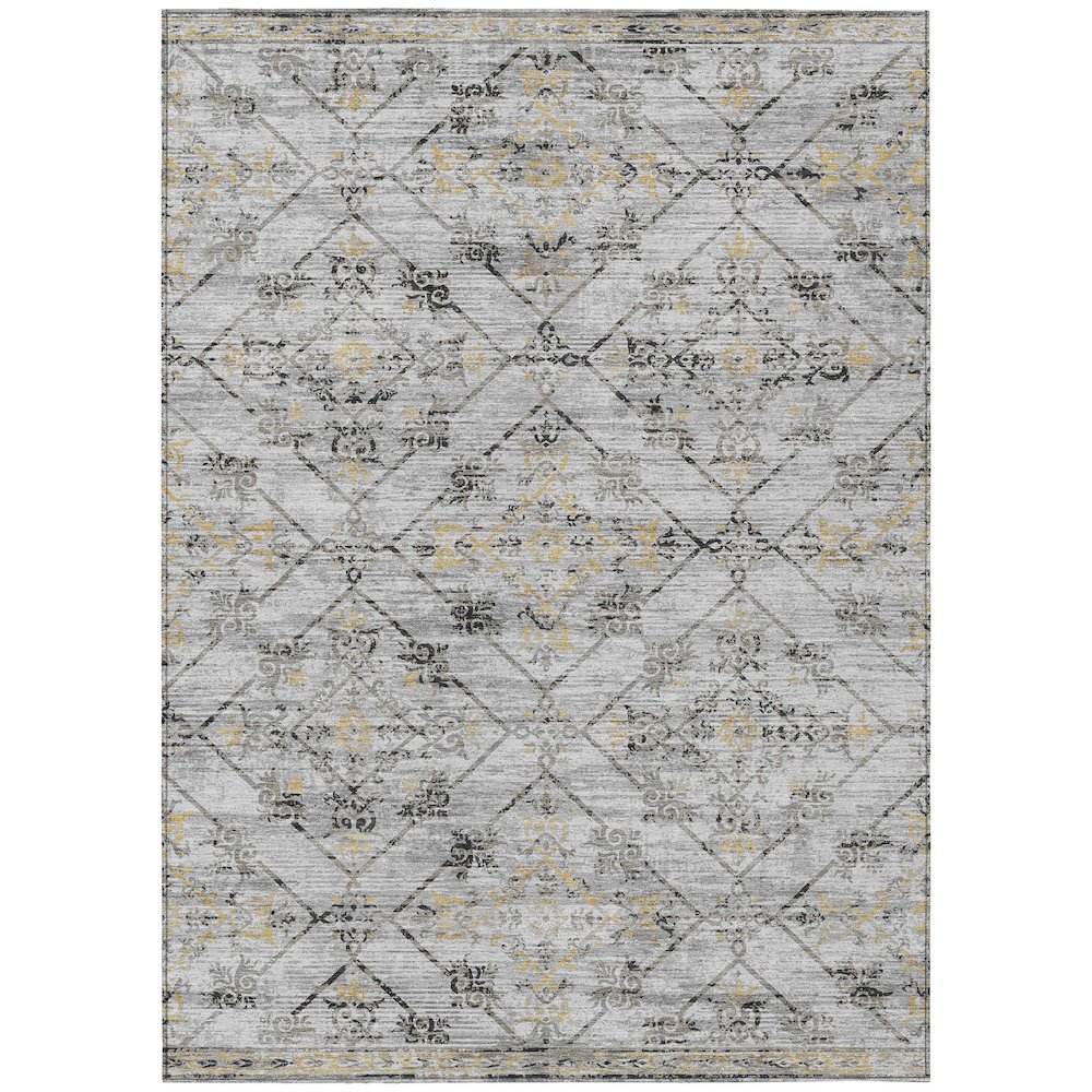 Machine Washable Indoor/Outdoor Chantille ACN2665 Gray 3' x 5' Rug. Picture 1