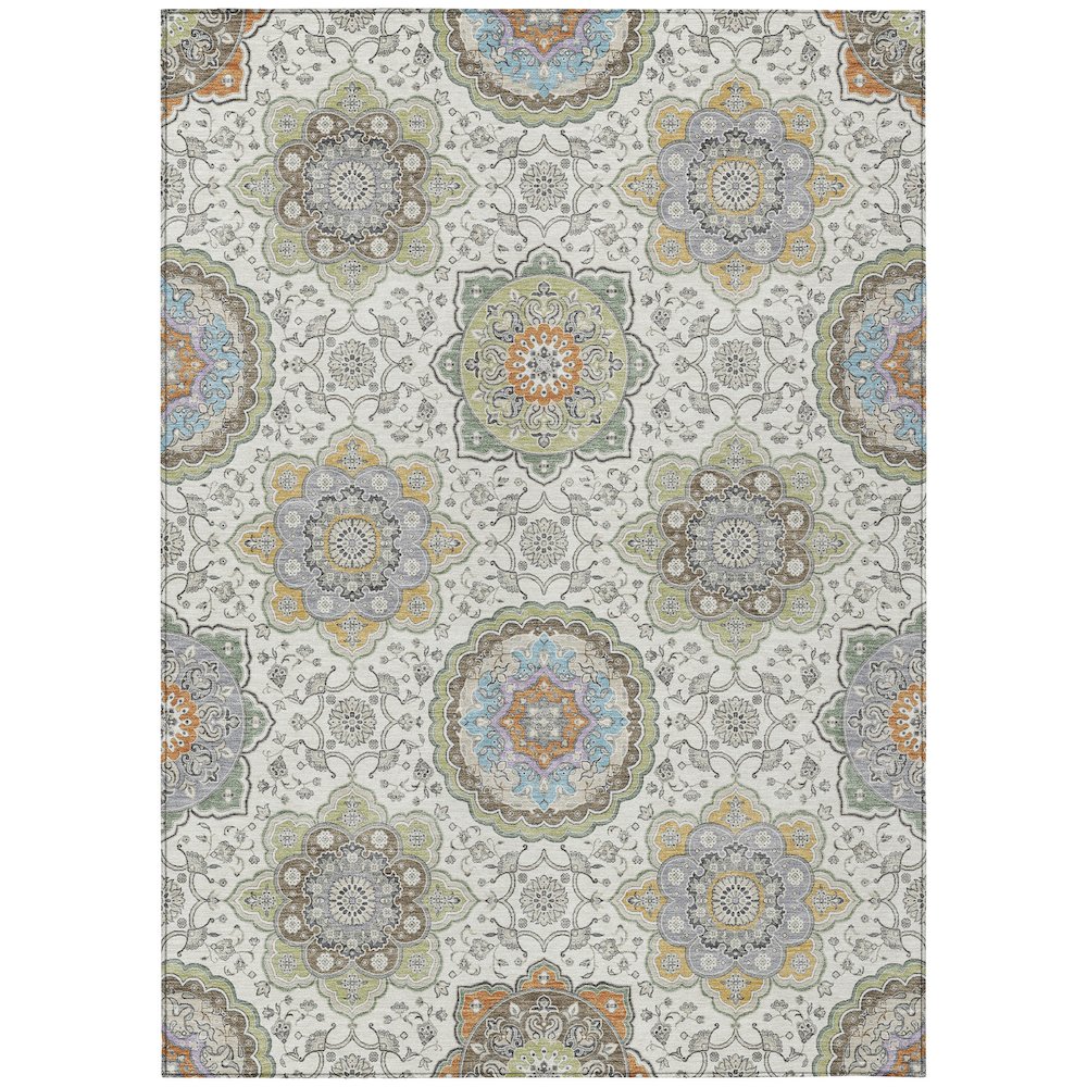 Machine Washable Indoor/Outdoor Chantille ACN2667 Ivory 3' x 5' Rug. Picture 1