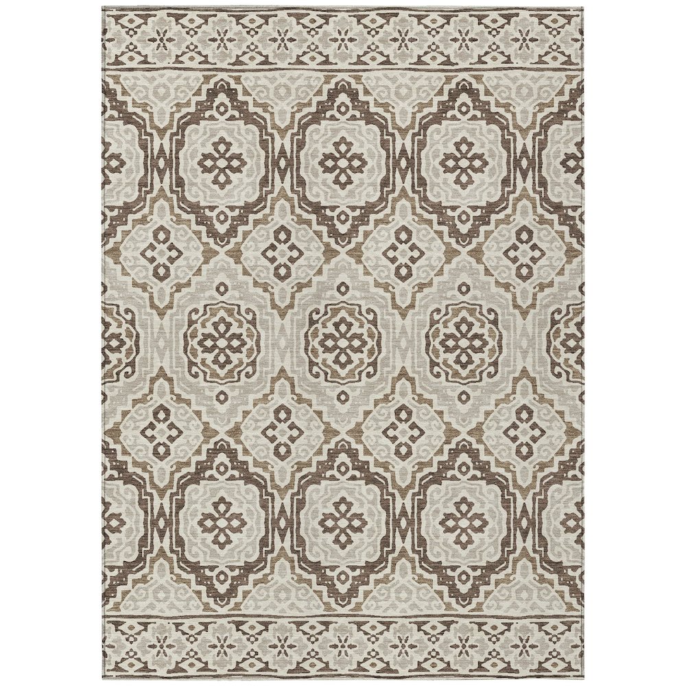Machine Washable Indoor/Outdoor Chantille ACN2669 Brown 3' x 5' Rug. Picture 1