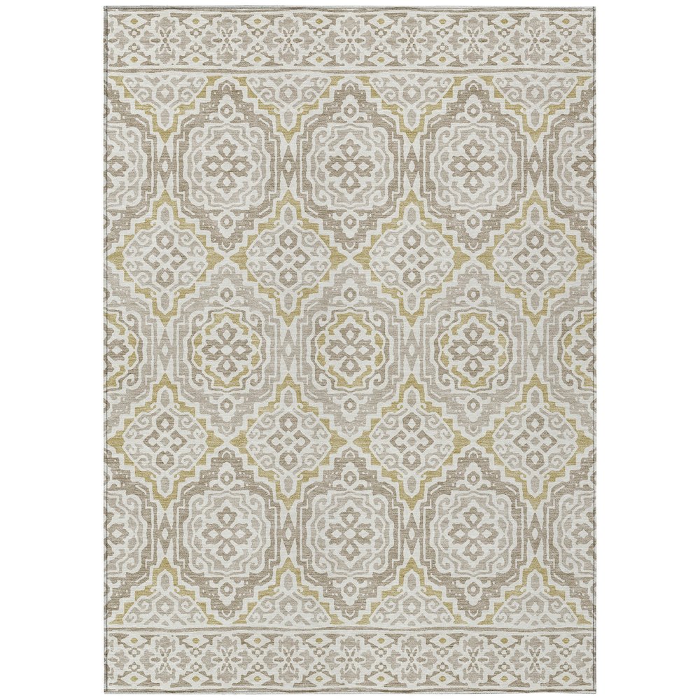 Machine Washable Indoor/Outdoor Chantille ACN2669 Ivory 3' x 5' Rug. Picture 1