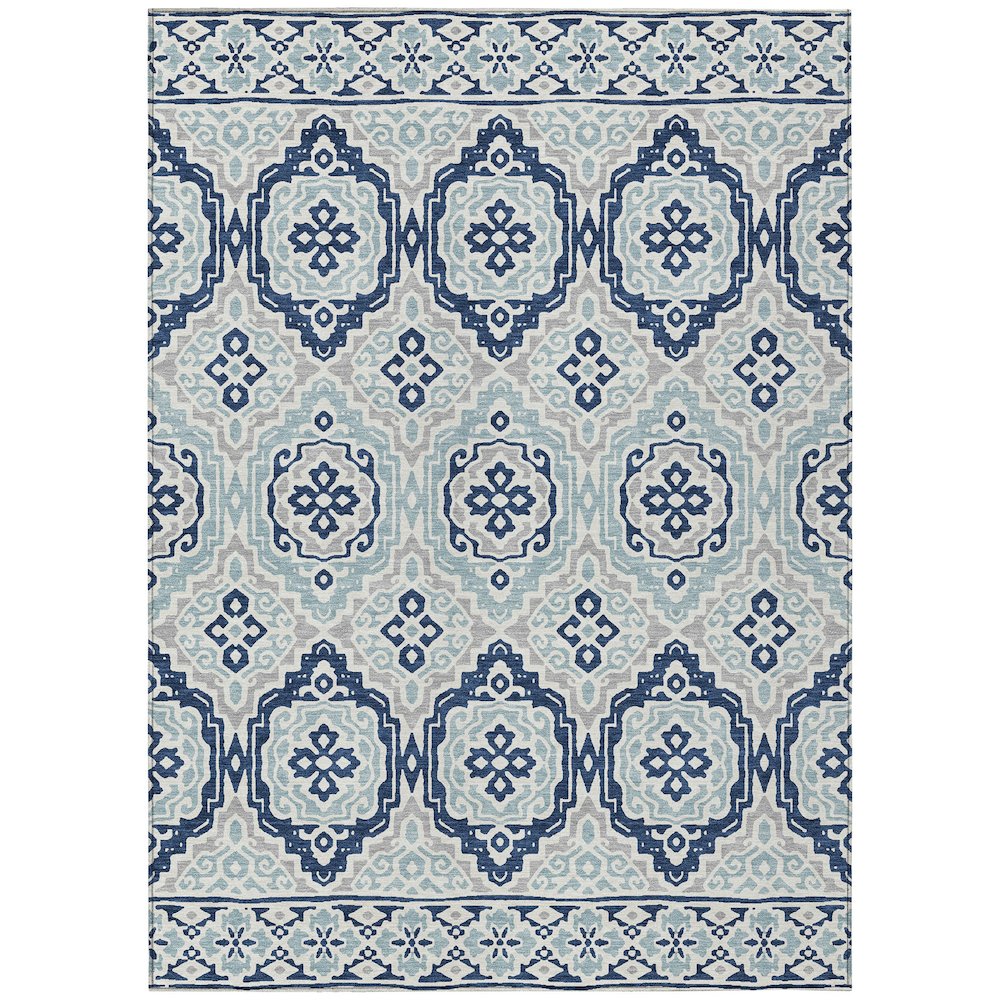 Machine Washable Indoor/Outdoor Chantille ACN2669 Blue 3' x 5' Rug. Picture 1