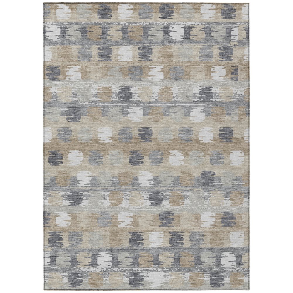 Machine Washable Indoor/Outdoor Chantille ACN2673 Brown 3' x 5' Rug. Picture 1