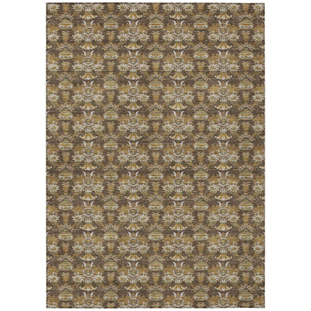 Machine Washable Indoor/Outdoor Chantille ACN2682 Brown 3' x 5' Rug. Picture 1