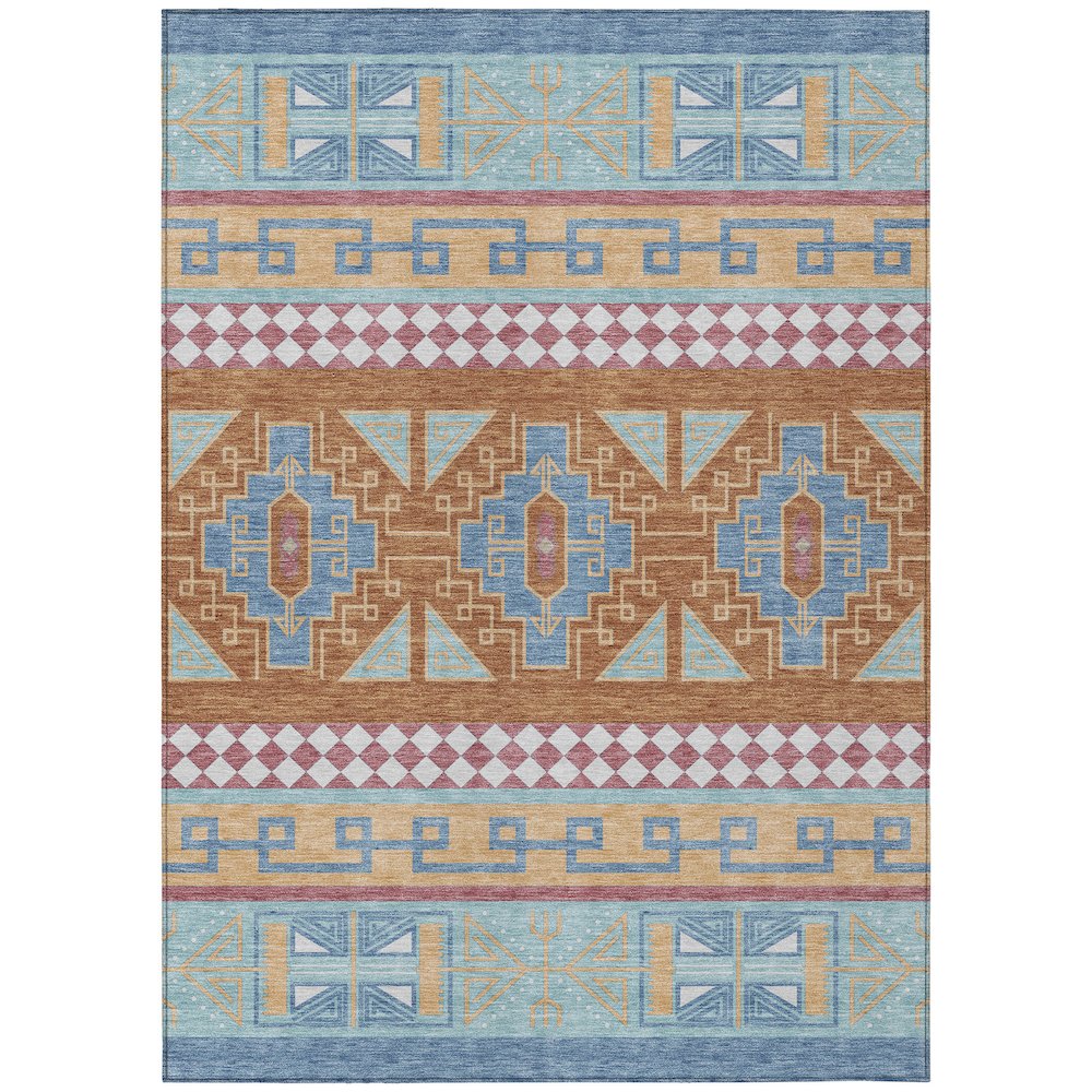 Machine Washable Indoor/Outdoor Chantille ACN2683 Blue 3' x 5' Rug. Picture 1