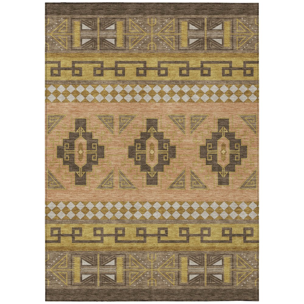 Machine Washable Indoor/Outdoor Chantille ACN2683 Brown 3' x 5' Rug. Picture 1