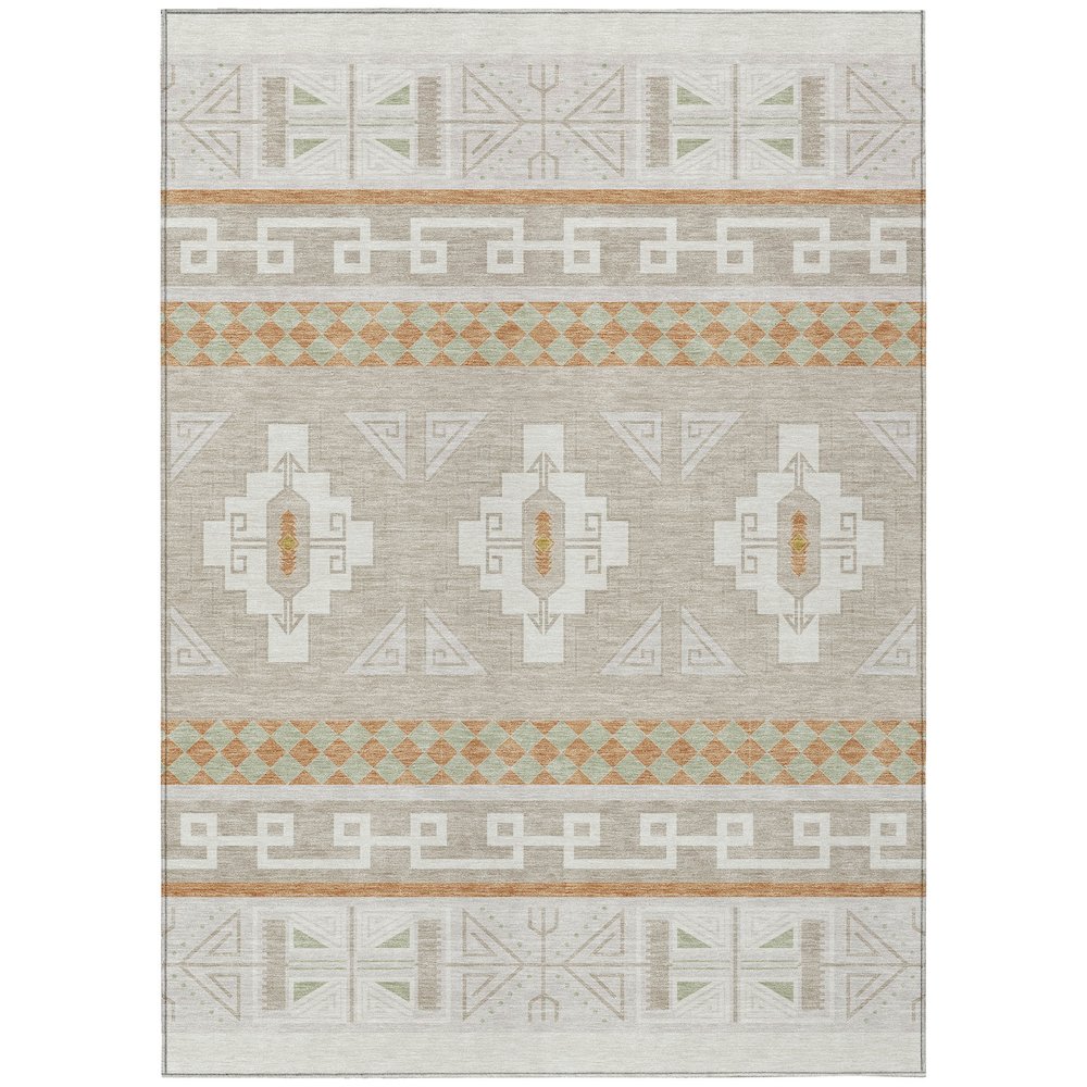 Machine Washable Indoor/Outdoor Chantille ACN2683 Ivory 3' x 5' Rug. Picture 1