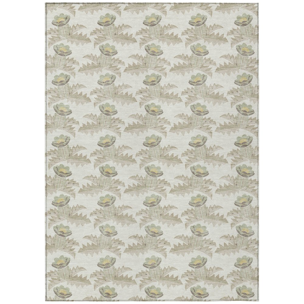 Machine Washable Indoor/Outdoor Chantille ACN2684 Ivory 3' x 5' Rug. Picture 1