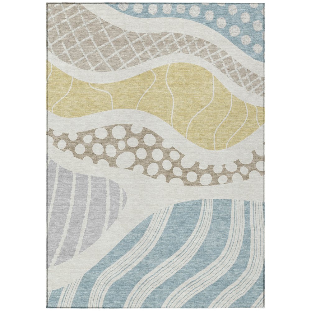 Machine Washable Indoor/Outdoor Chantille ACN2689 Ivory 3' x 5' Rug. Picture 1