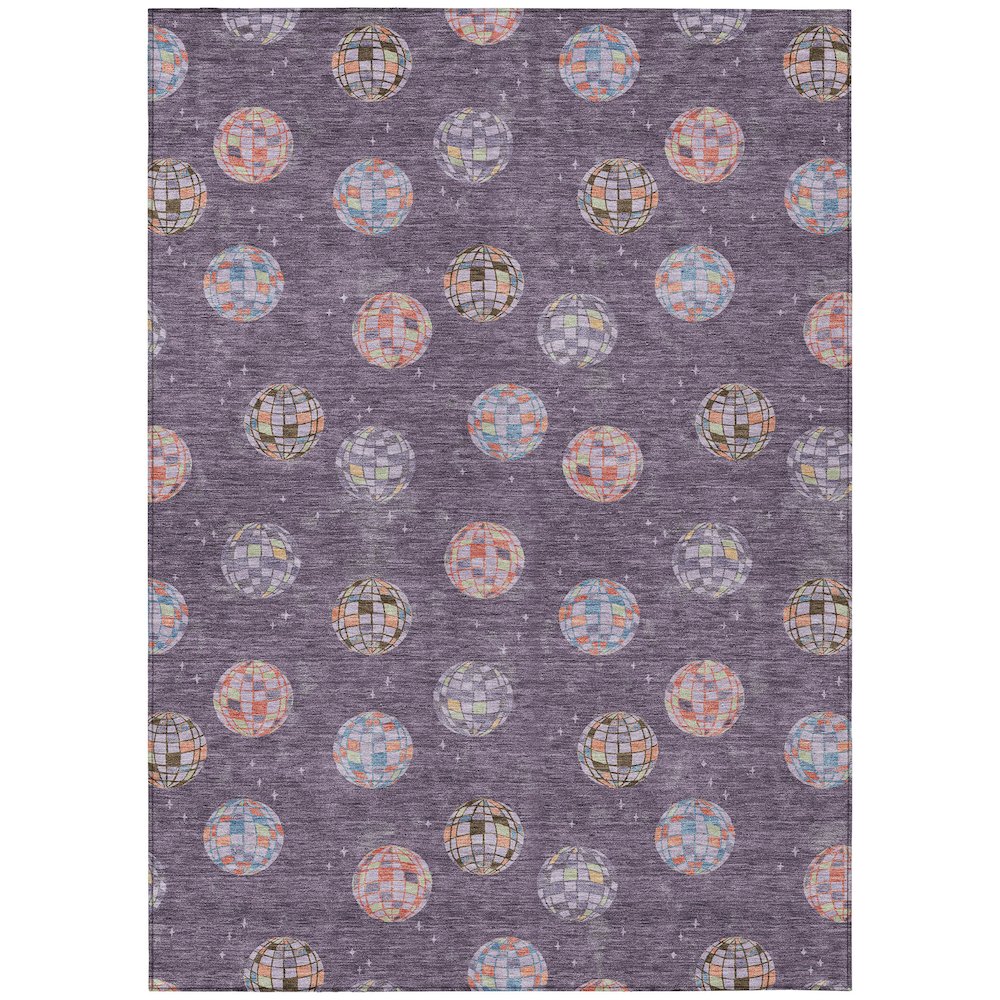Machine Washable Indoor/Outdoor Chantille ACN2690 Purple 3' x 5' Rug. Picture 1
