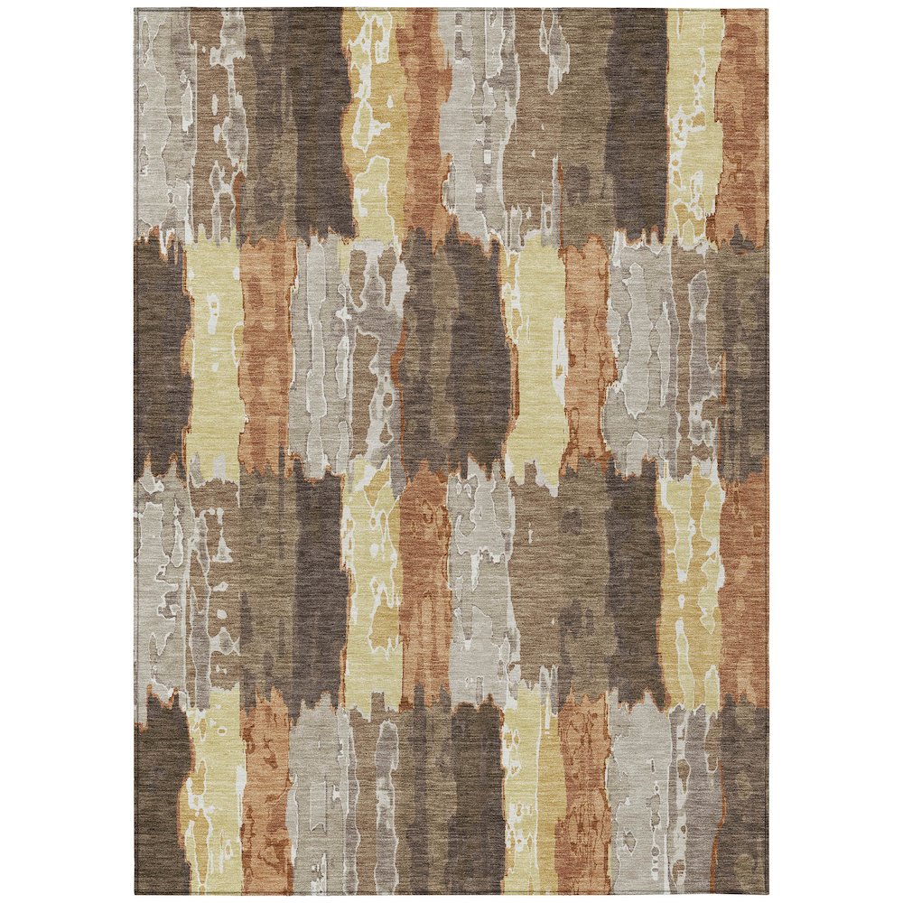 Machine Washable Indoor/Outdoor Chantille ACN2697 Brown 3' x 5' Rug. Picture 1