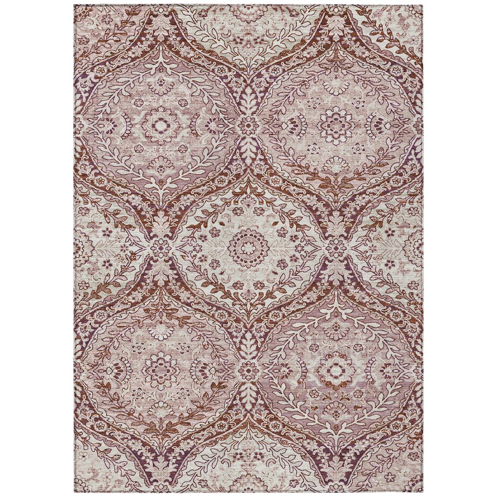 Machine Washable Indoor/Outdoor Chantille ACN2698 Pink 3' x 5' Rug. Picture 1