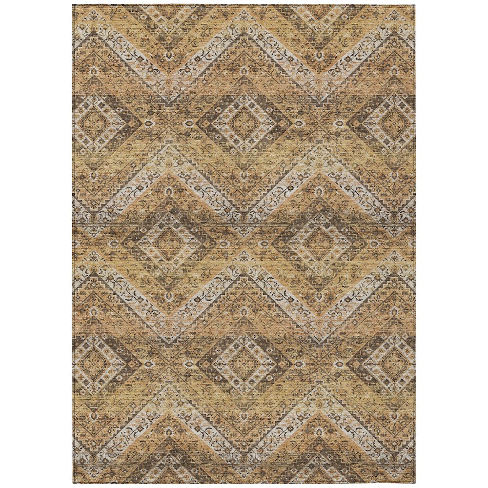 Machine Washable Indoor/Outdoor Chantille ACN2699 Orange 3' x 5' Rug. Picture 1