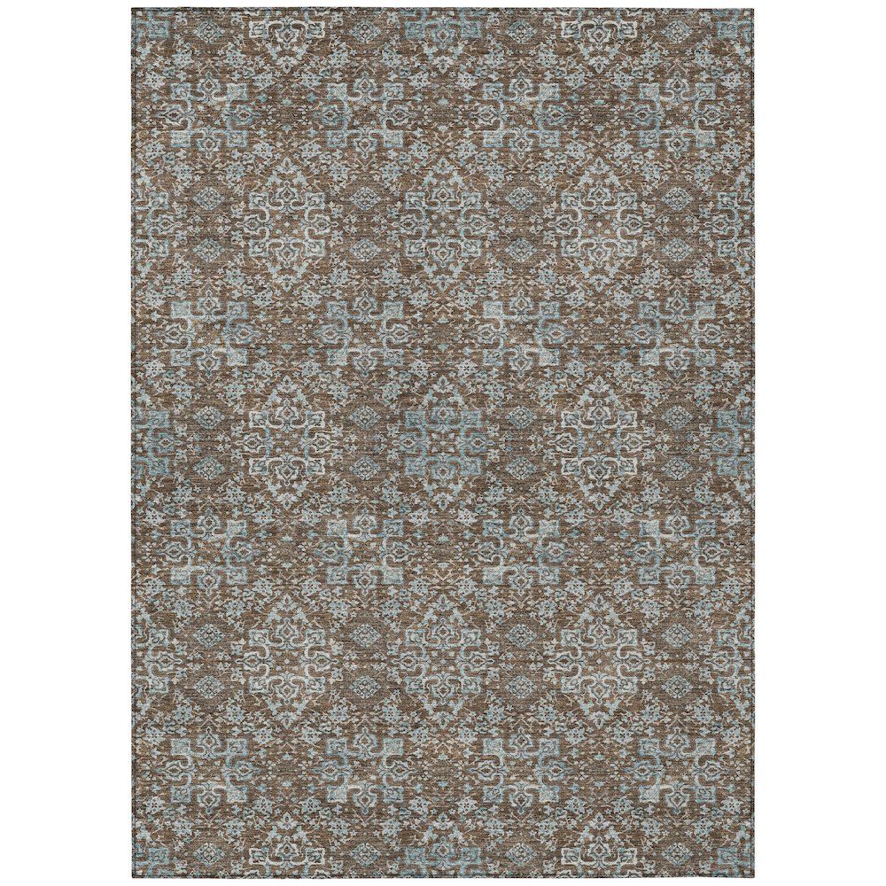 Machine Washable Indoor/Outdoor Chantille ACN2705 Brown 3' x 5' Rug. Picture 1