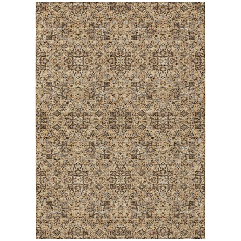Machine Washable Indoor/Outdoor Chantille ACN2705 Orange 3' x 5' Rug. Picture 1