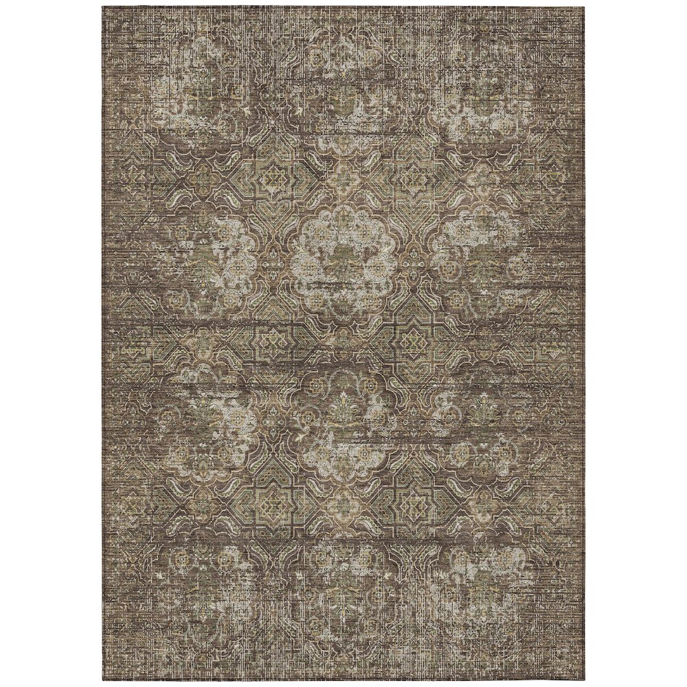 Machine Washable Indoor/Outdoor Chantille ACN2706 Brown 3' x 5' Rug. Picture 1