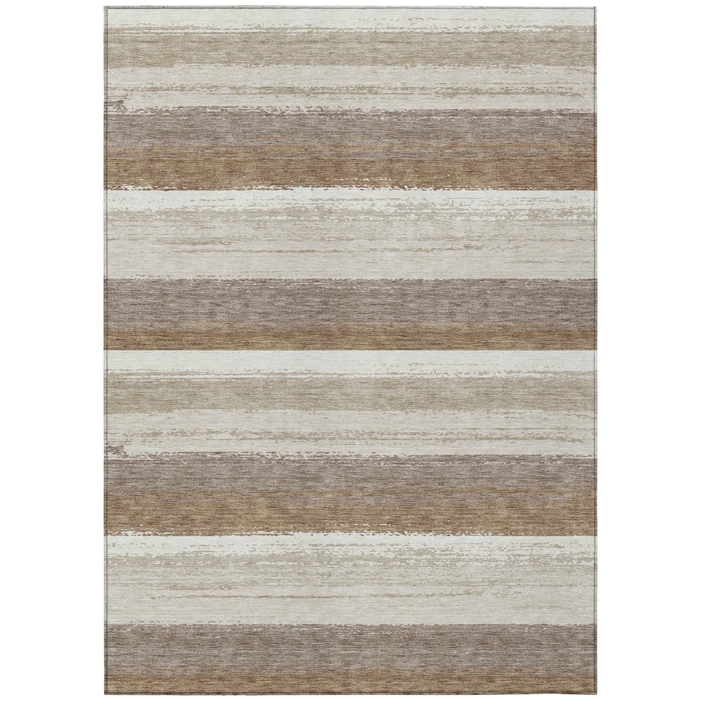 Machine Washable Indoor/Outdoor Chantille ACN2707 Brown 3' x 5' Rug. Picture 1