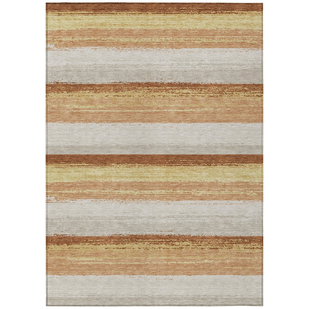 Machine Washable Indoor/Outdoor Chantille ACN2707 Orange 3' x 5' Rug. Picture 1
