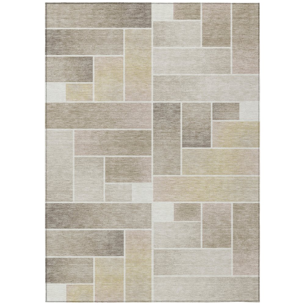 Machine Washable Indoor/Outdoor Chantille ACN2709 Ivory 3' x 5' Rug. Picture 1