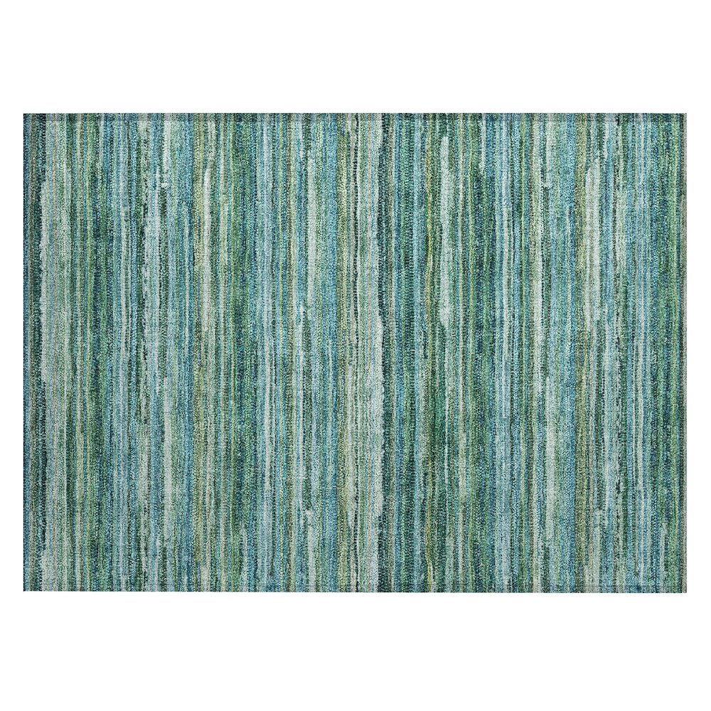 Machine Washable Indoor/Outdoor Chantille ACN2717 Teal 2'6" x 3'10" Rug. Picture 1