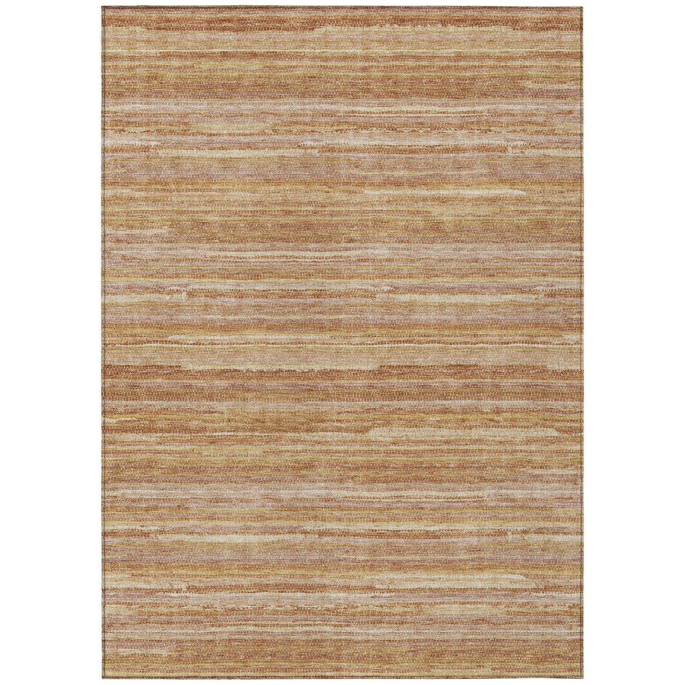 Machine Washable Indoor/Outdoor Chantille ACN2717 Orange 5' x 7'6" Rug. Picture 1