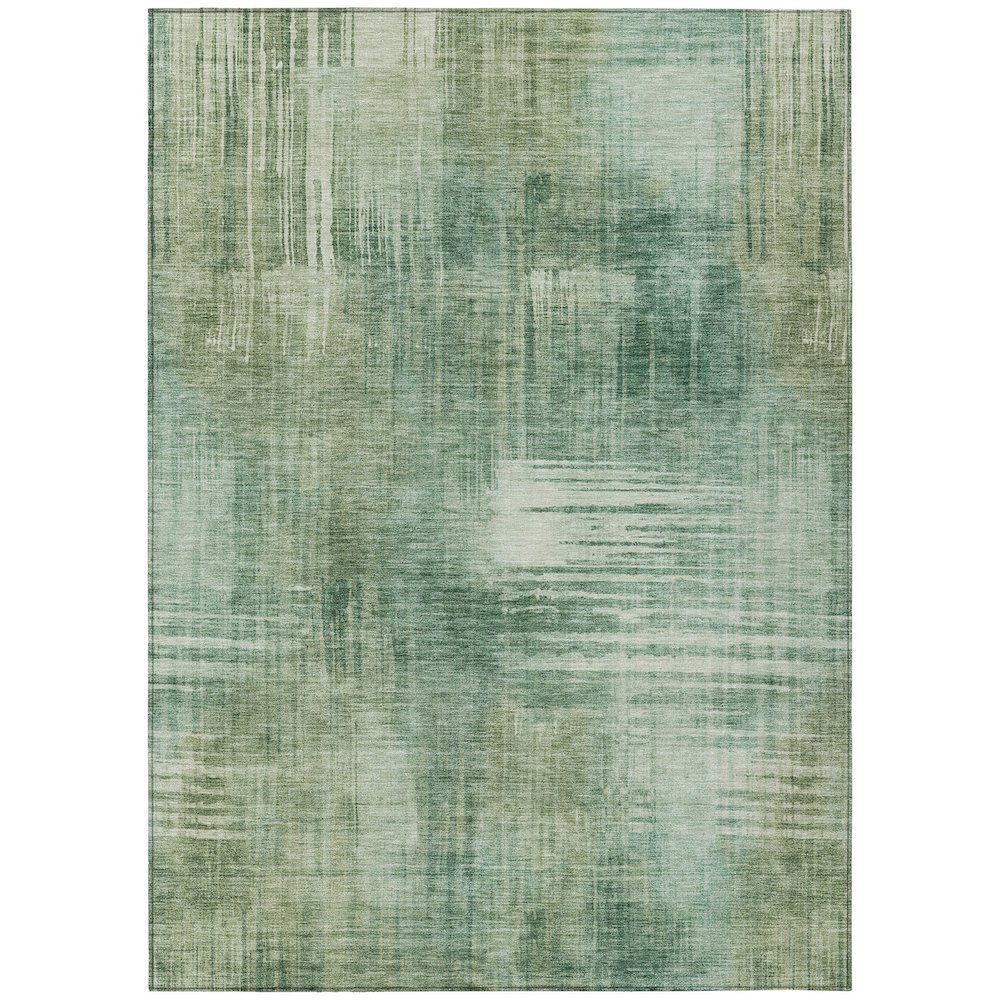 Machine Washable Indoor/Outdoor Chantille ACN2718 Green 5' x 7'6" Rug. Picture 1