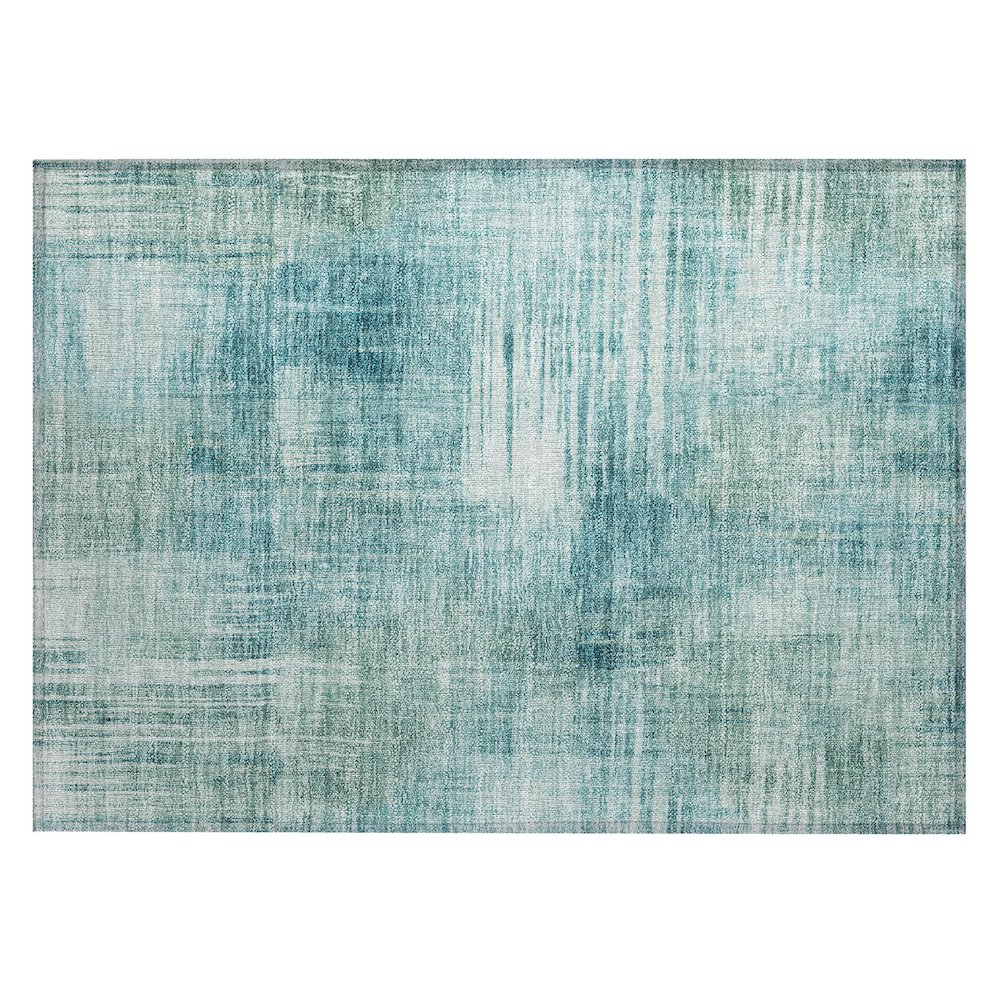Machine Washable Indoor/Outdoor Chantille ACN2718 Teal 2'6" x 3'10" Rug. Picture 1