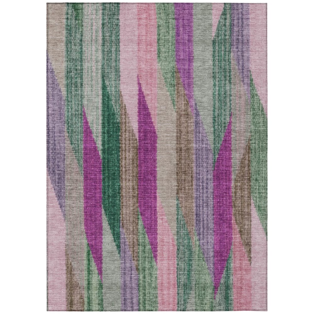 Machine Washable Indoor/Outdoor Chantille ACN2720 Pink 5' x 7'6" Rug. Picture 1