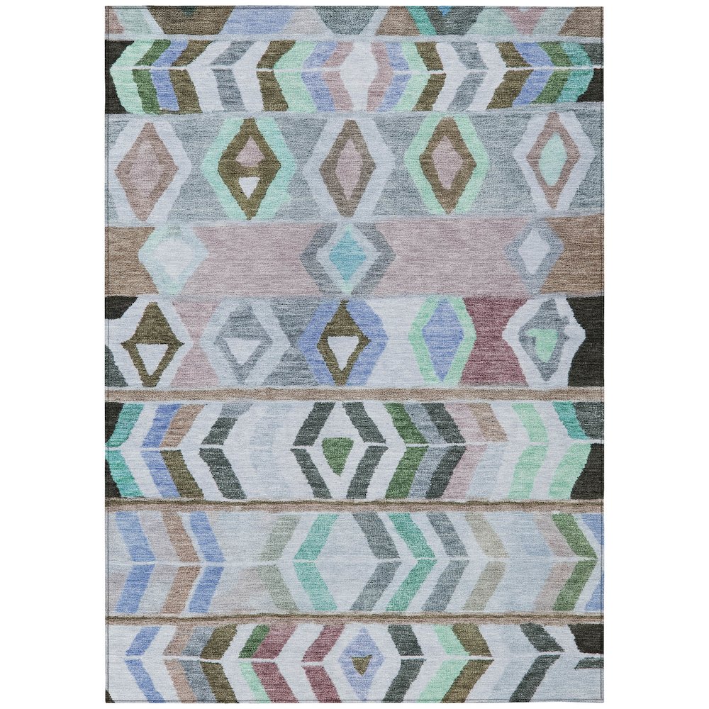 Machine Washable Indoor/Outdoor Chantille ACN2721 Brown 5' x 7'6" Rug. Picture 1