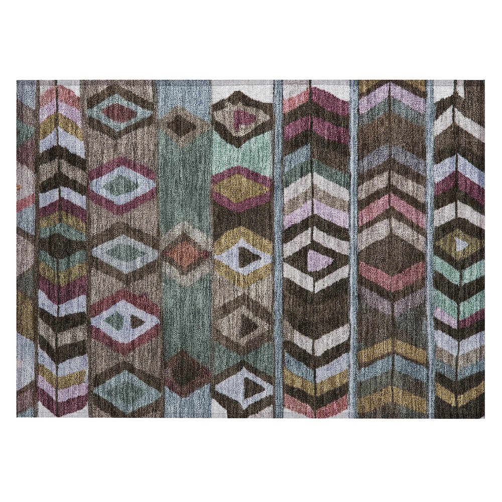 Machine Washable Indoor/Outdoor Chantille ACN2721 Brown 2'6" x 3'10" Rug. Picture 1