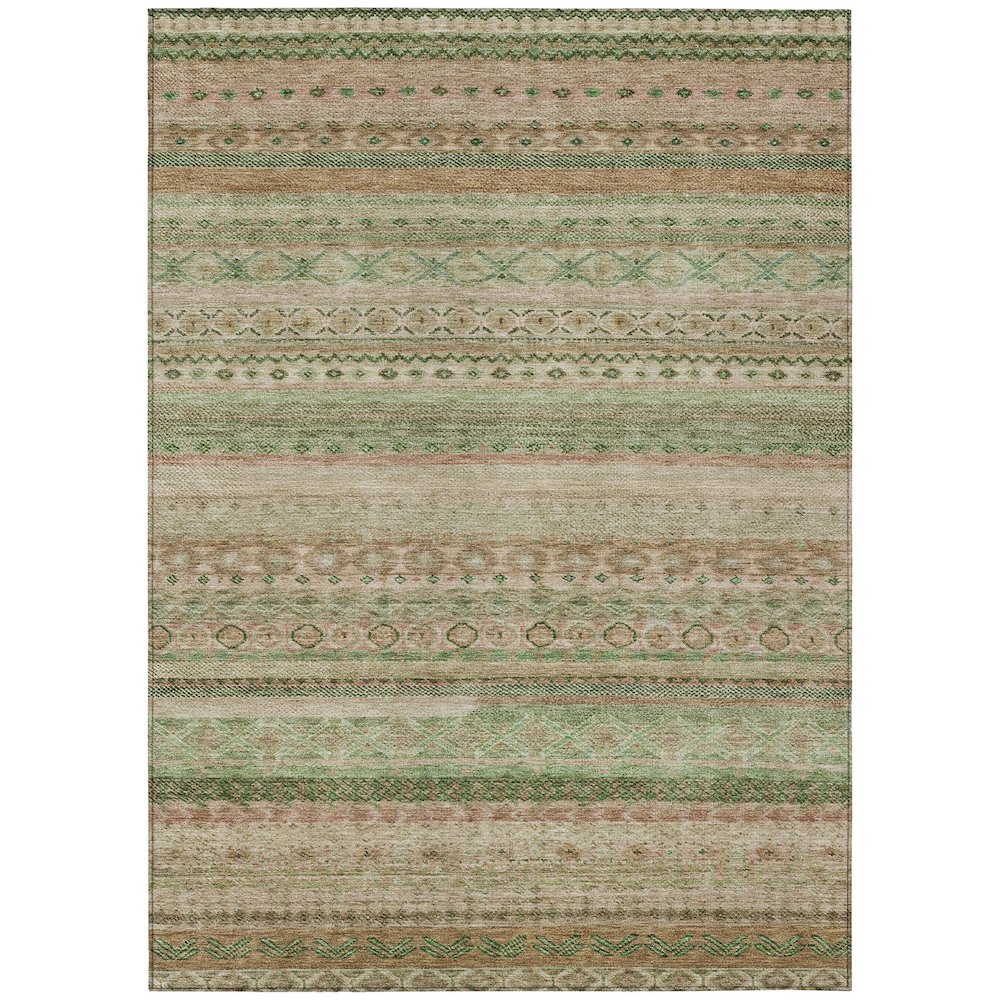 Machine Washable Indoor/Outdoor Chantille ACN2722 Orange 5' x 7'6" Rug. Picture 1
