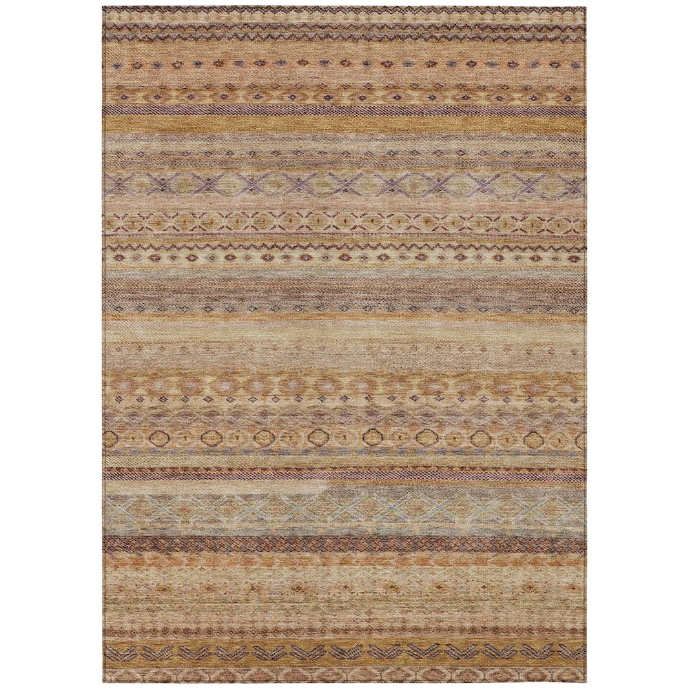 Machine Washable Indoor/Outdoor Chantille ACN2722 Orange 5' x 7'6" Rug. Picture 1