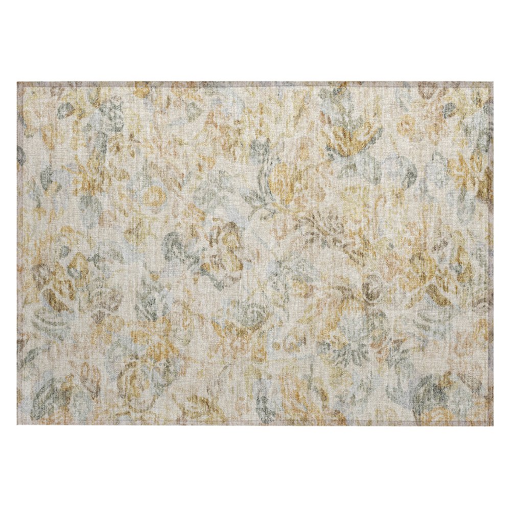 Machine Washable Indoor/Outdoor Chantille ACN2723 Gold 2'6" x 3'10" Rug. Picture 1
