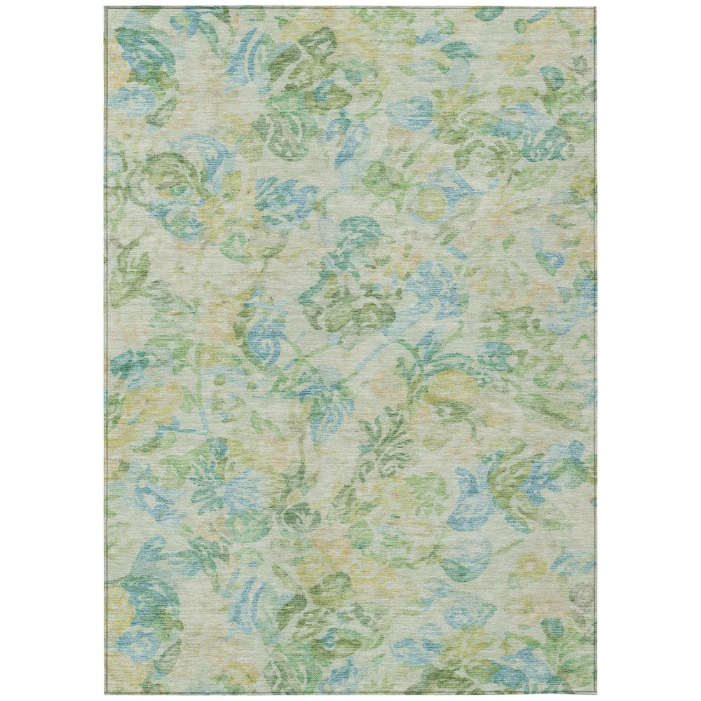 Machine Washable Indoor/Outdoor Chantille ACN2723 Gold 5' x 7'6" Rug. Picture 1