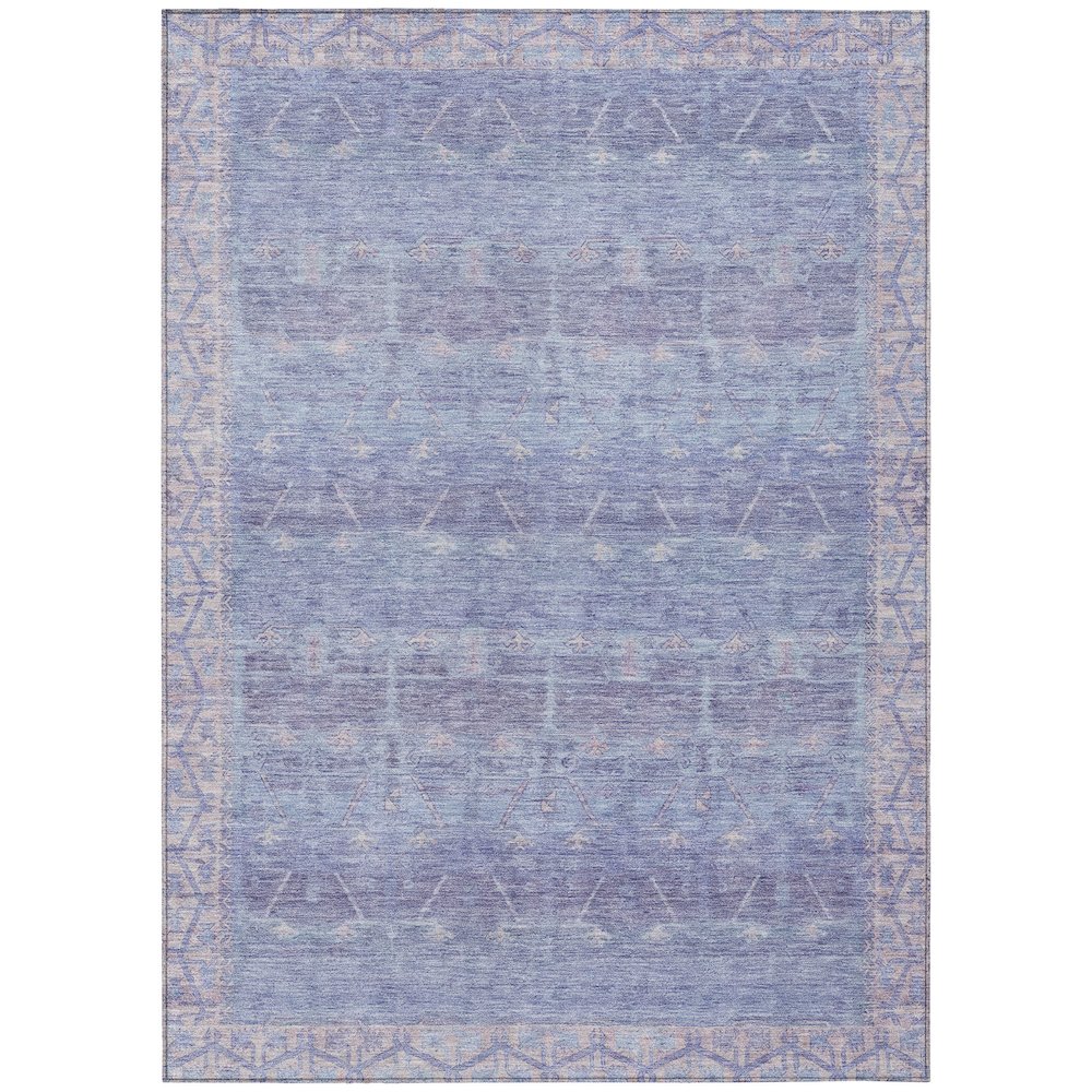 Machine Washable Indoor/Outdoor Chantille ACN2725 Purple 5' x 7'6" Rug. Picture 1