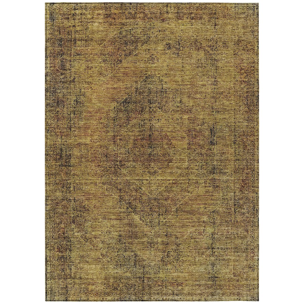 Machine Washable Indoor/Outdoor Chantille ACN2726 Orange 5' x 7'6" Rug. Picture 1