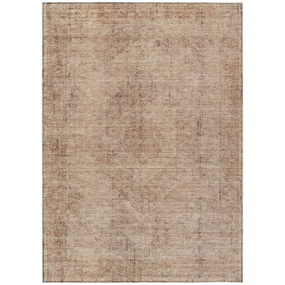 Machine Washable Indoor/Outdoor Chantille ACN2726 Orange 5' x 7'6" Rug. Picture 1