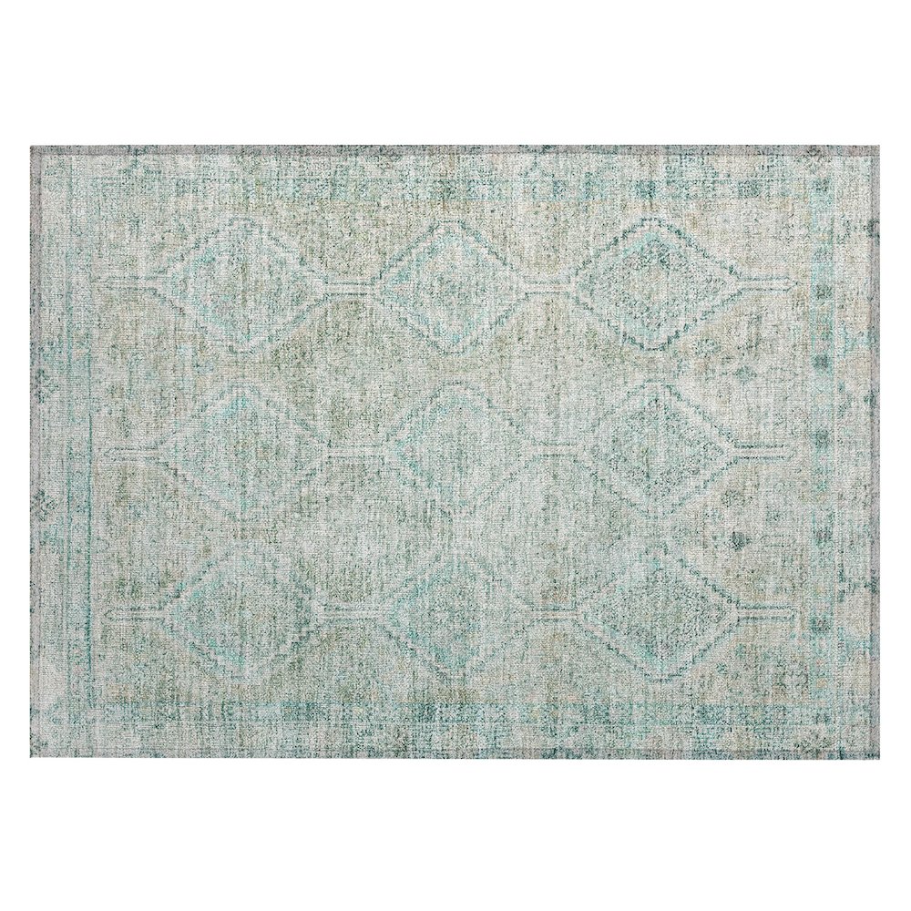 Machine Washable Indoor/Outdoor Chantille ACN2727 Teal 2'6" x 3'10" Rug. Picture 1