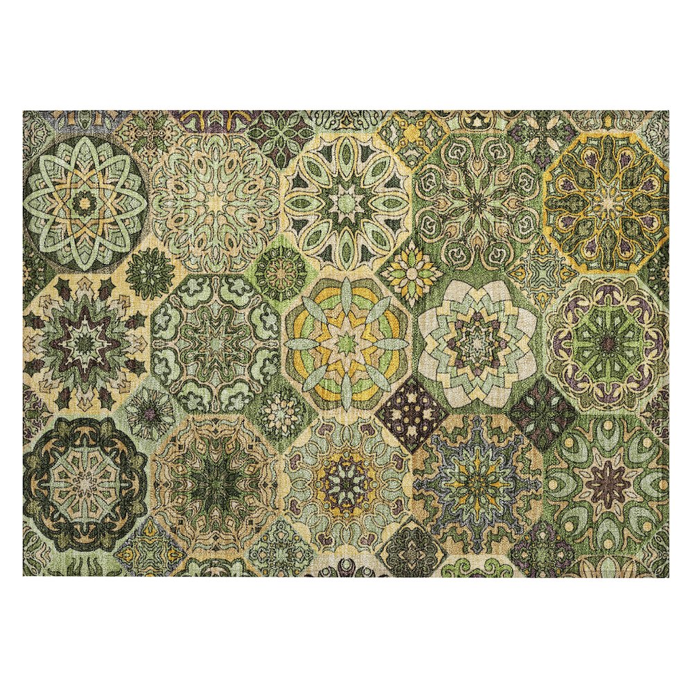 Machine Washable Indoor/Outdoor Chantille ACN2729 Green 2'6" x 3'10" Rug. Picture 1
