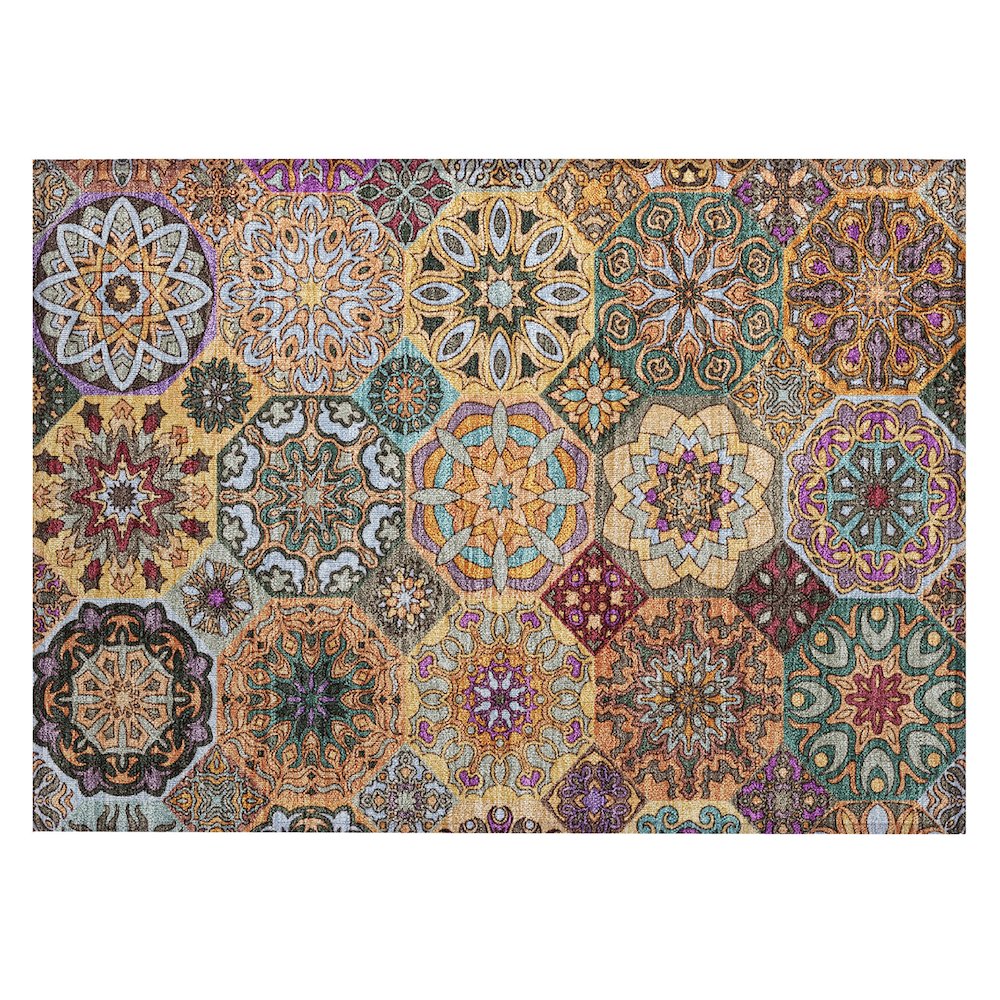 Machine Washable Indoor/Outdoor Chantille ACN2729 Orange 2'6" x 3'10" Rug. Picture 1