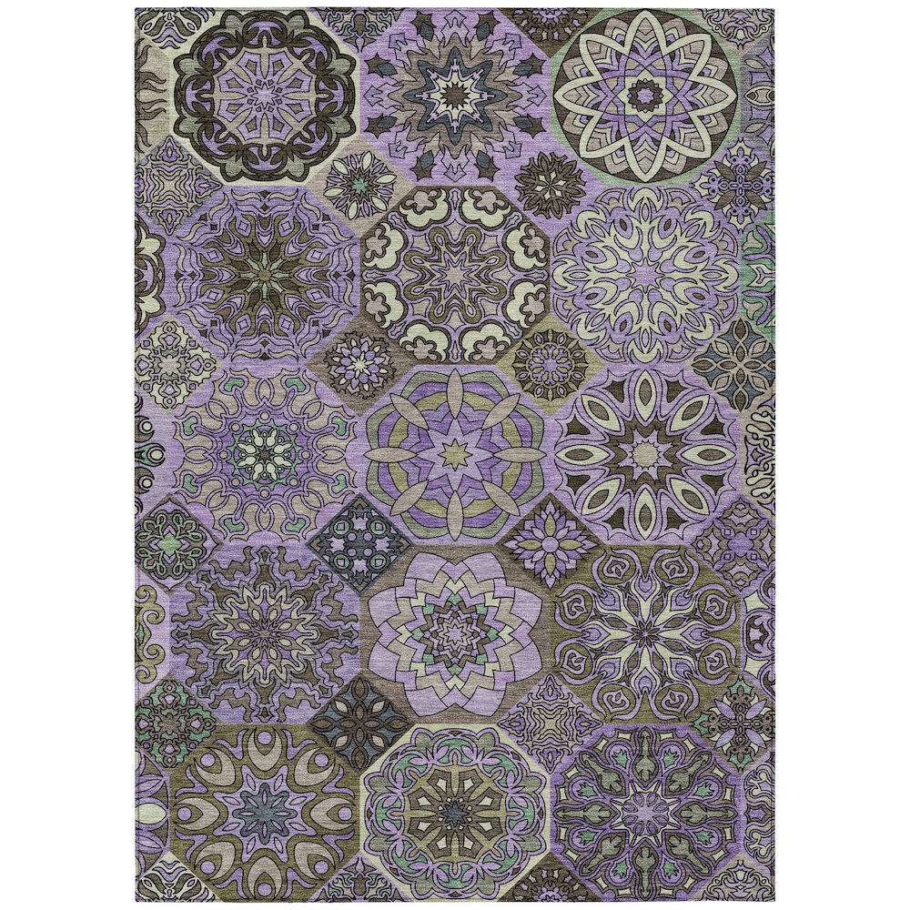 Machine Washable Indoor/Outdoor Chantille ACN2729 Purple 5' x 7'6" Rug. Picture 1